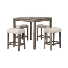 Load image into Gallery viewer, Transitional Counter Dining Set With 4 Tufted Stools