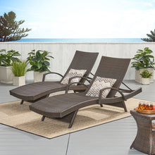 Load image into Gallery viewer, Salem - Contemporary Wicker Chaise Lounge With Arm, Weather Resistant