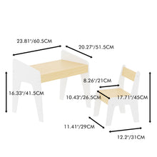 Load image into Gallery viewer, Table Set With 1 Chair, Children Study Table For Ages 2 - 8 - White