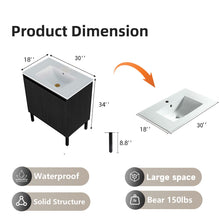Load image into Gallery viewer, Bathroom Vanity With Ceramic Sink, Floor-Standing Design, Soft-Closing Drawers