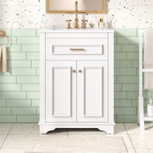 Load image into Gallery viewer, Bathroom Vanity With Integrated Sink, 2 Door Cabinet With Tip Out Drawer, Rectangular Design