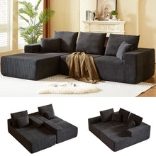 Load image into Gallery viewer, Modular Sectional Sofa With Chaise, L Shaped Cloud Couch With Deep Seat, Sectional Couches For Living Room - Black
