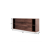Load image into Gallery viewer, Wood Six Drawer, Double Dresser - Walnut