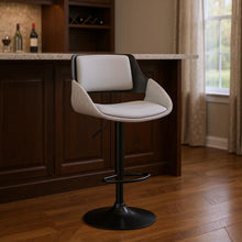 Load image into Gallery viewer, 25" Iron Swivel Low Back Adjustable Height Bar Chair - Gray And Black