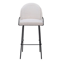 Load image into Gallery viewer, 30" Shearling And Steel Bar Height Bar Chairs (Set of 2) - Ivory / Black