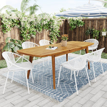 Load image into Gallery viewer, Modern Outdoor 7 Piece Expandable Dining Set With Stackable Chairs