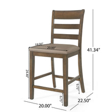 Load image into Gallery viewer, Farmhouse Upholstered Wood Counter Stools