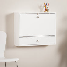 Load image into Gallery viewer, 26" White Wall Mounted Floating Desk