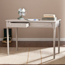 Load image into Gallery viewer, 43" Gray Solid Wood Writing Desk With Two Drawers