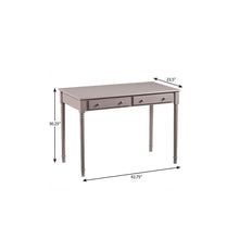Load image into Gallery viewer, 43" Gray Solid Wood Writing Desk With Two Drawers