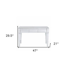Load image into Gallery viewer, 47" Silver Mirrored Writing Desk With Three Drawers