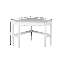 Load image into Gallery viewer, 48" White Solid Wood Corner Writing Desk