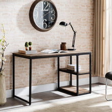 Load image into Gallery viewer, 50" Brown and Black Solid Wood Writing Desk