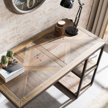Load image into Gallery viewer, 50" Brown and Black Solid Wood Writing Desk