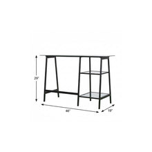 Load image into Gallery viewer, 46" Clear and Black Glass Writing Desk