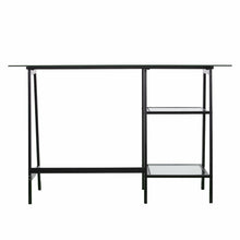 Load image into Gallery viewer, 46" Clear and Black Glass Writing Desk