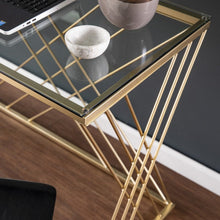 Load image into Gallery viewer, 40" Clear and Gold Glass and Iron Sled