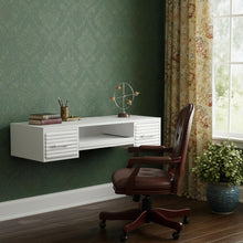 Load image into Gallery viewer, White Wall Mount Desk with Drawers