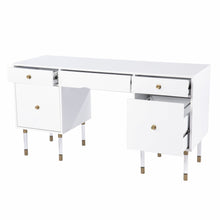 Load image into Gallery viewer, 55" White Writing Desk With Four Drawers