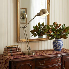 Load image into Gallery viewer, Shiny Satin Brass LED Adjustable Desk Lamp