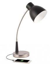 Load image into Gallery viewer, Black Matte and Silver LED Adjustable Desk Lamp