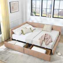 Load image into Gallery viewer, Mid-Century Storage Upholstered Tufted Bed Frame With Backrest And Armrests