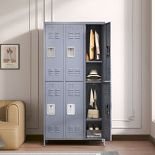 Load image into Gallery viewer, 6 Door Lockers With Lock For Employees, Storage Cabinet For Home, Gym, Office, School, Garage - Gray