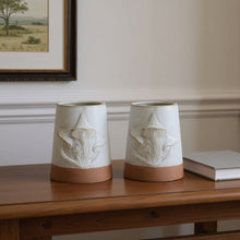 Load image into Gallery viewer, Porcelain Two Toned Round Pot Planters (Set of 2) - Brown / Gray