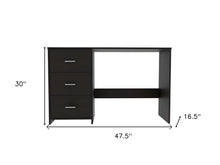 Load image into Gallery viewer, 48" Black Computer Desk With Three Drawers