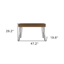Load image into Gallery viewer, 47" Brown and Black Computer Desk