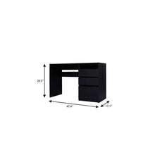 Load image into Gallery viewer, 47" Black Computer Desk With Three Drawers