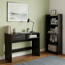 Load image into Gallery viewer, 32" Black Computer Desk Desk and Bookshelf Set
