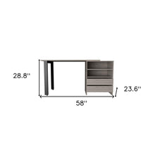 Load image into Gallery viewer, 58" Light Gray Computer Desk
