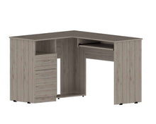 Load image into Gallery viewer, 47" Light Gray L Shape Computer Desk With Two Drawers