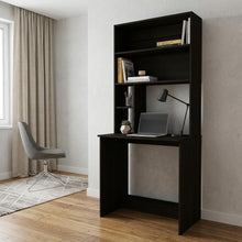 Load image into Gallery viewer, 30" Black Computer Desk With Hutch