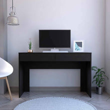 Load image into Gallery viewer, 47" Black Computer Desk with Two Drawers