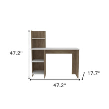Load image into Gallery viewer, 47" White and Brown Computer Desk