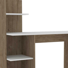 Load image into Gallery viewer, 47" White and Brown Computer Desk