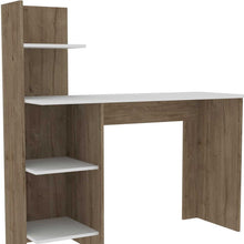 Load image into Gallery viewer, 47" White and Brown Computer Desk