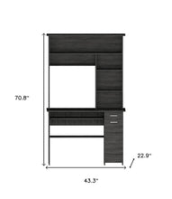 Load image into Gallery viewer, 43" Gray Computer Desk With Hutch