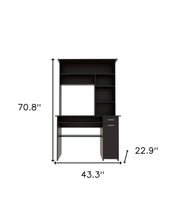 Load image into Gallery viewer, 43" Black Computer Desk With Hutch