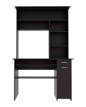Load image into Gallery viewer, 43" Black Computer Desk With Hutch