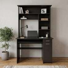 Load image into Gallery viewer, 43" Black Computer Desk With Hutch
