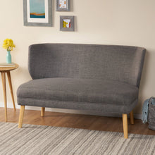 Load image into Gallery viewer, Elegant Classic Upholstered Loveseat With Curved Backrest
