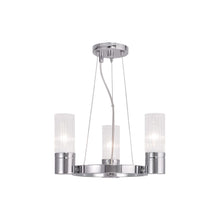 Load image into Gallery viewer, 20" Three Light Dimmable Chandelier With Shades - Silver