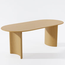 Load image into Gallery viewer, 67" Solid Wood Double Pedestal Base Oval Dining Table - Natural