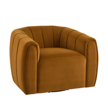 Load image into Gallery viewer, Serenizia - Upholstered Velvet Swivel Chair With Channel Tufted