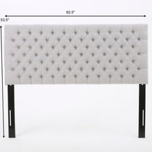 Load image into Gallery viewer, Queen Size Headboard With Button Tufting - Light Gray
