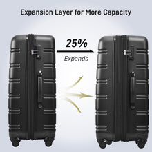 Load image into Gallery viewer, 3 Piece Luggage Set Hardside Spinner Suitcase With Tsa Lock 20" 24" 28" Available - Black