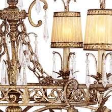 Load image into Gallery viewer, 32" Six Light Metal Dimmable Chandelier With Shades - Gold